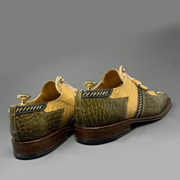 *RARE* DAVID EDEN Exotic Alligator / Decorative Stitch / Bicycle Toe / Men\'s 10